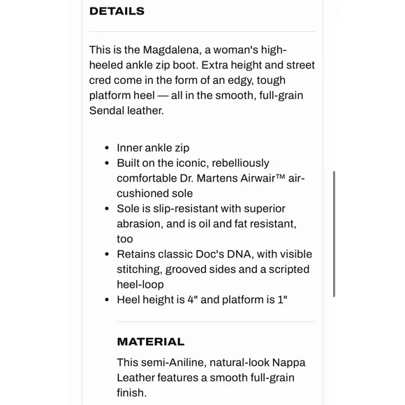 Dr. Martens Magdalena II Black Heel Ankle Zip Boot | Size EU 36 / US 5 - Picture 5 of 11